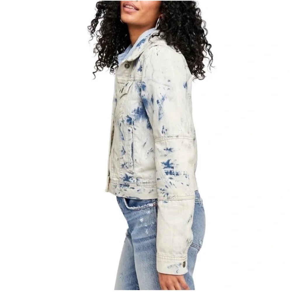 NWOT Free People Rumors Denim Jacket in Jones Tie Dye Size S - Picture 6 of 15